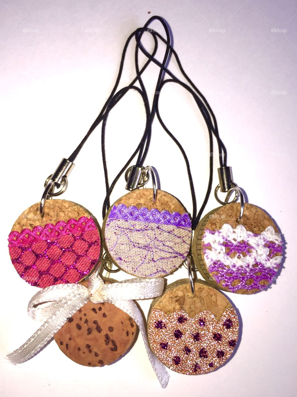 Handmade cork keychains 