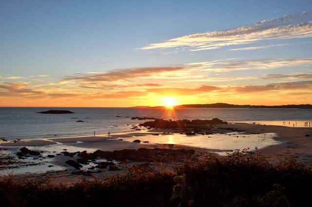 Sunset, A Lanzada beach, Galicia, Spain.
