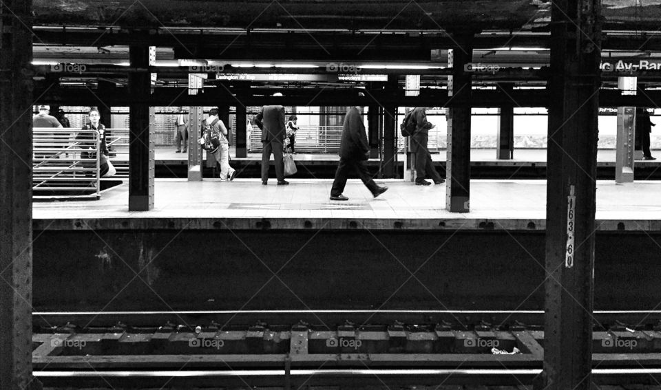 People walking in subway station