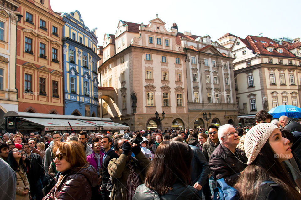 Crowds in Prague