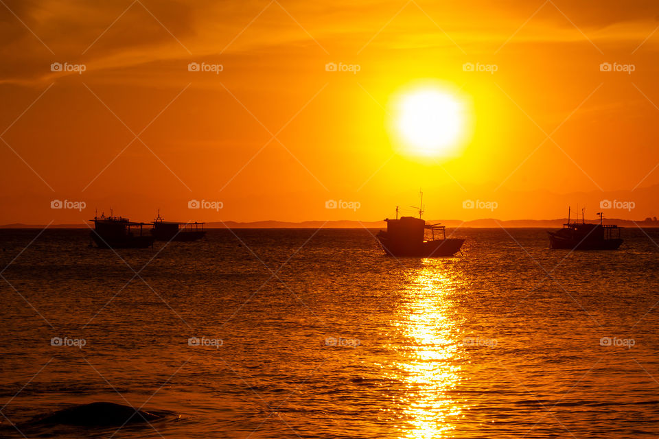 Sunset, Dawn, Sun, Sea, Water