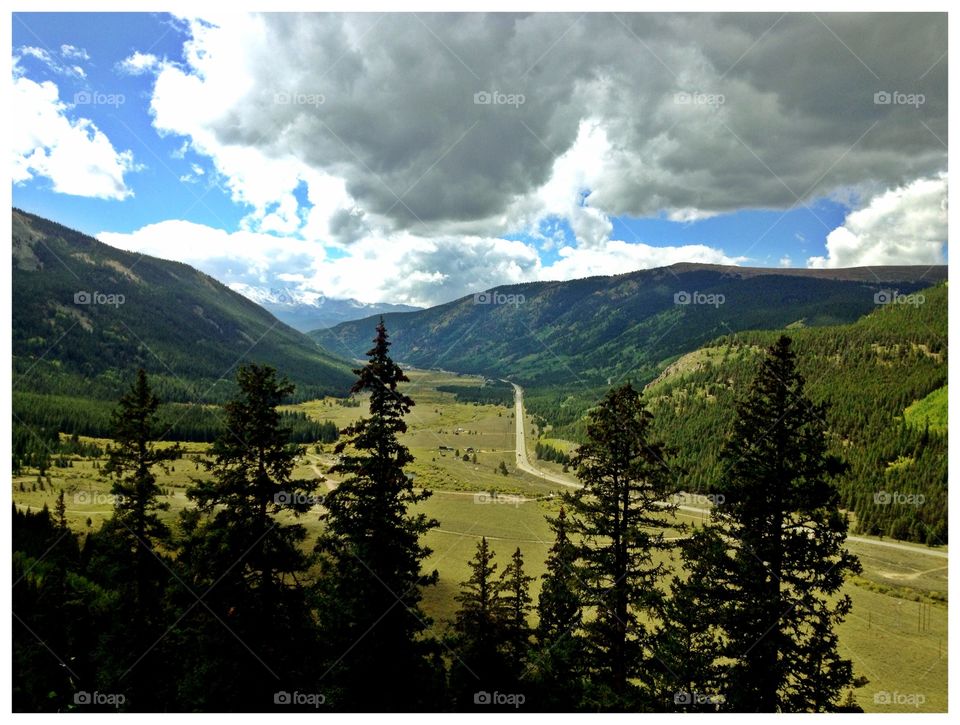 Springtime on the 91. Landscape view near Leadville, Colorado