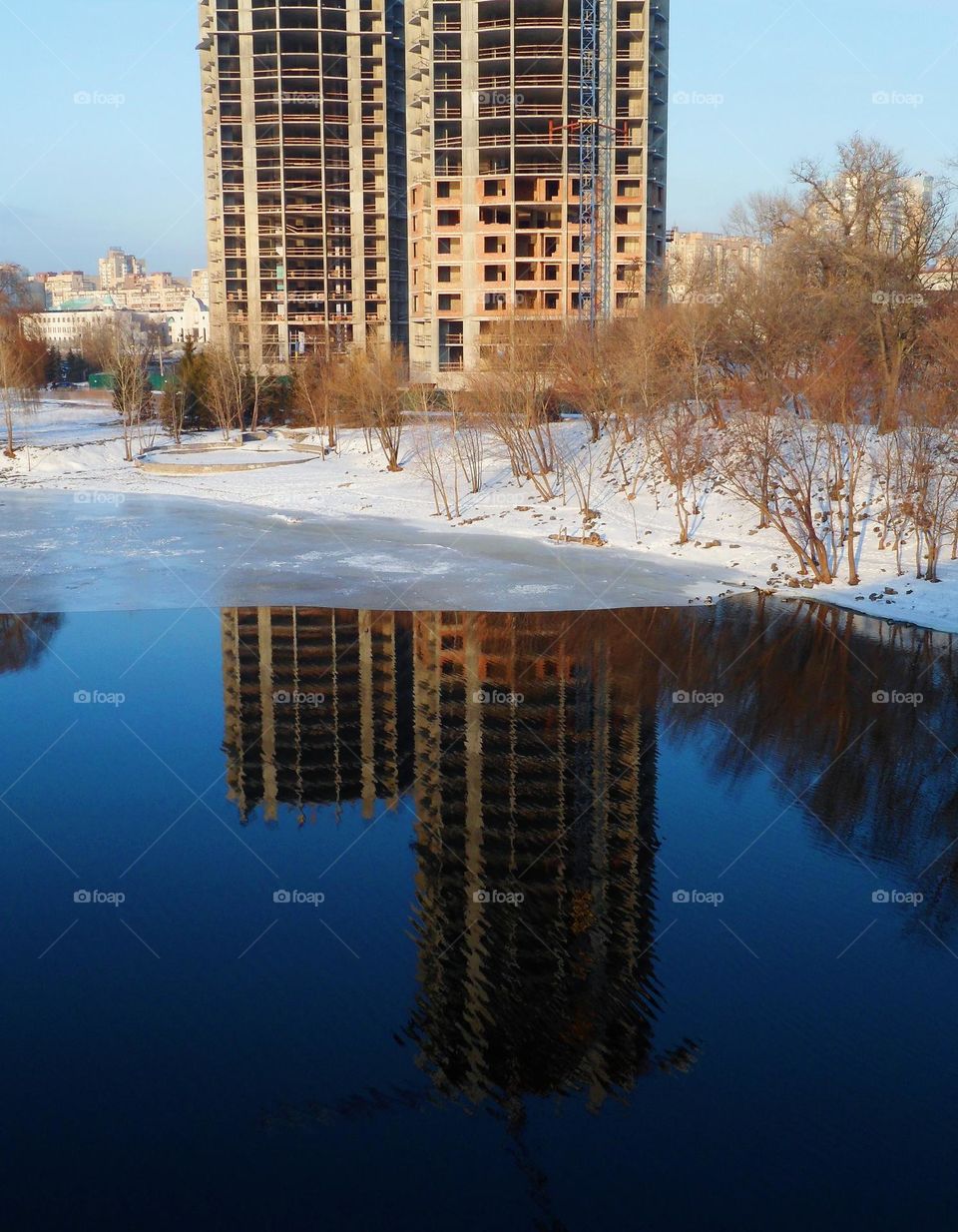 the Dnieper river in the city of Kyiv