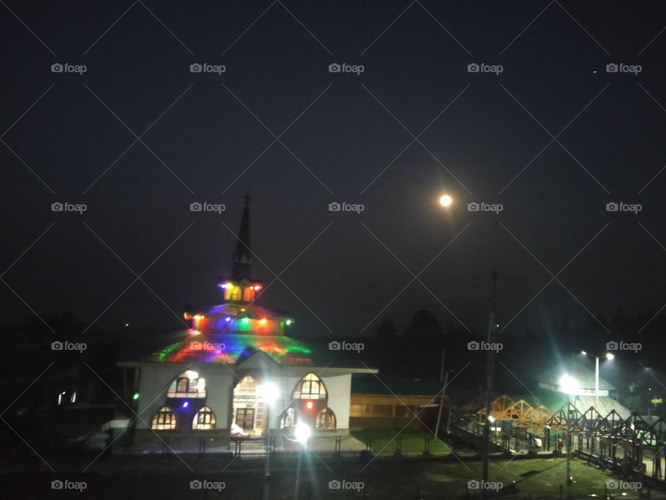 Above Up views lighting moon cool and beautiful view top view clean and clam environment.