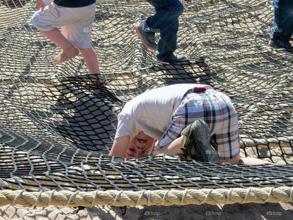 Boy climbing