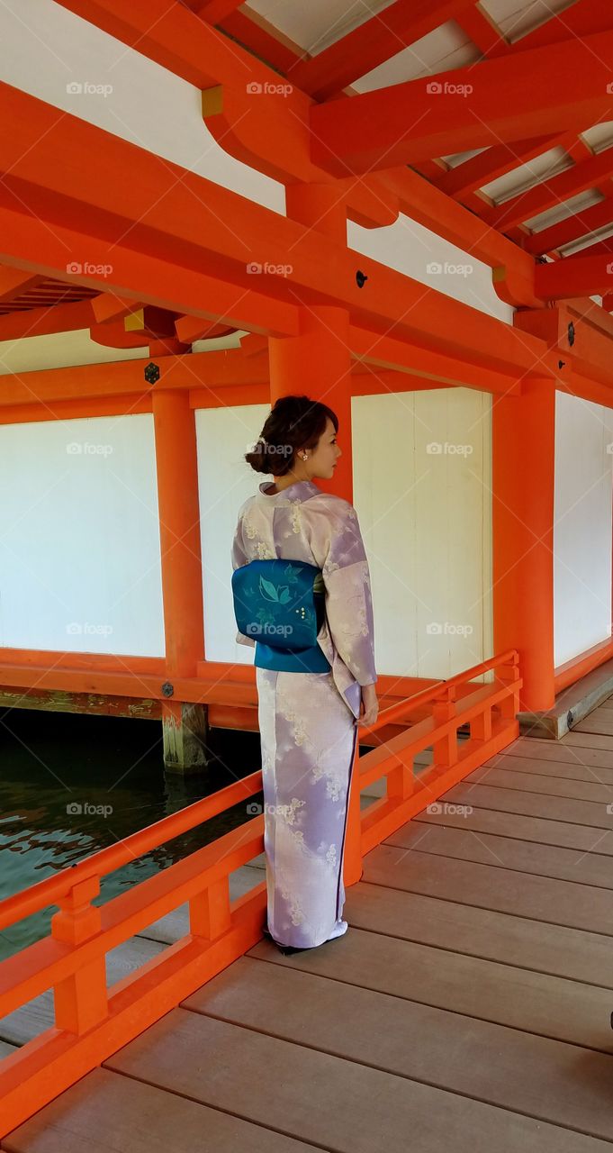 Girl in a kimono