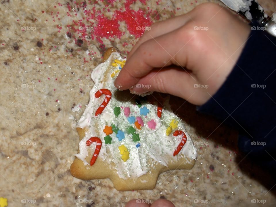 Making Christmas cookies 