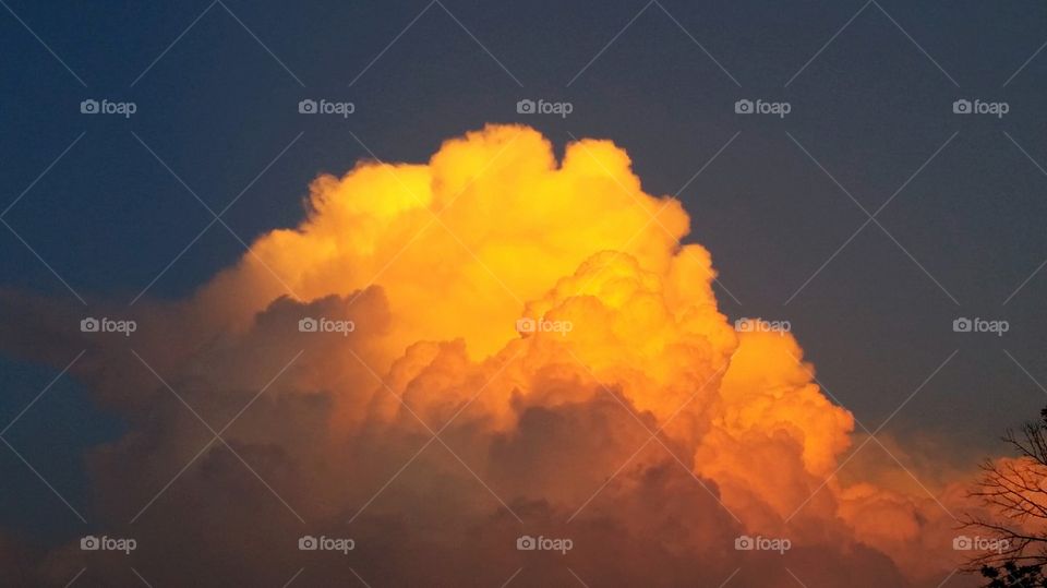 Fluffy golden clouds