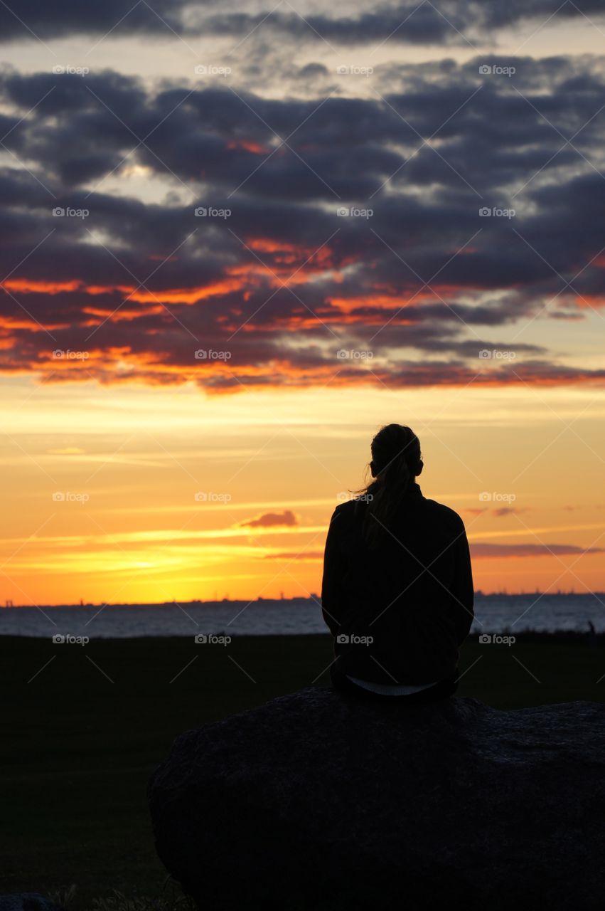 Silhouette in dusk