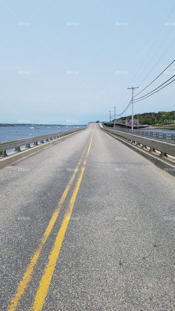 Straight empty highway Bridge