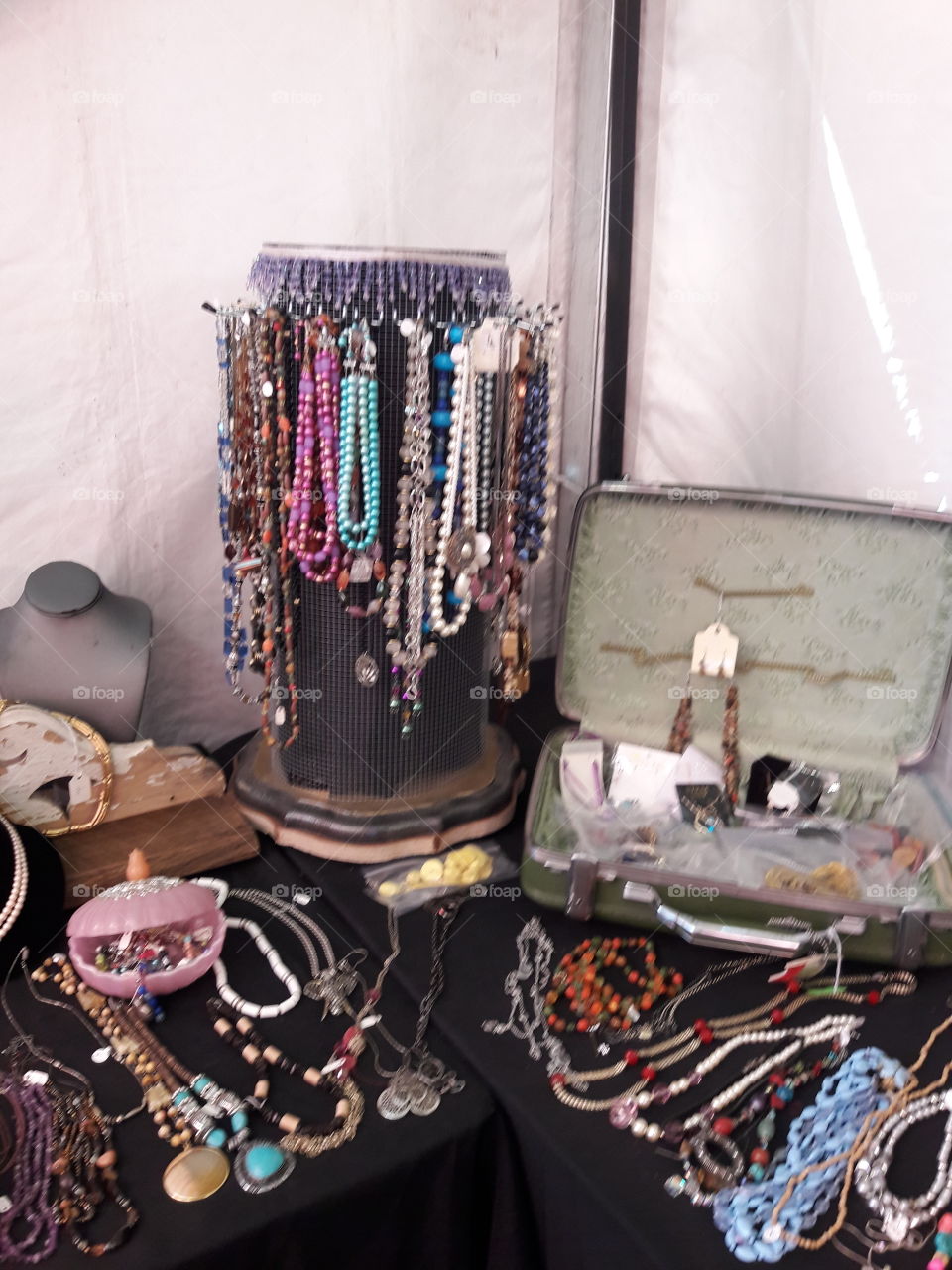 Lots of beads.Antique Fair.