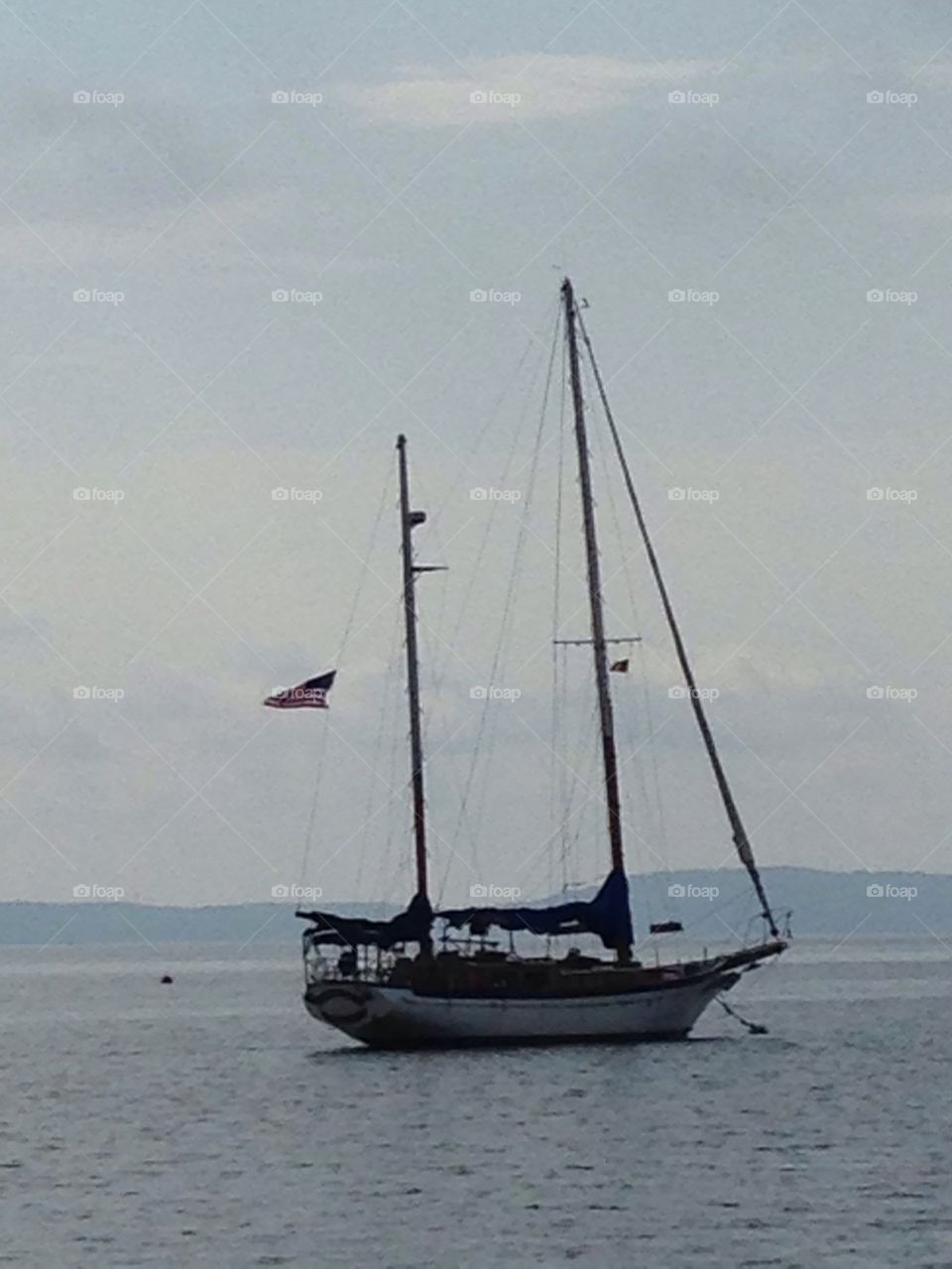 Sailboat on a cloudy day