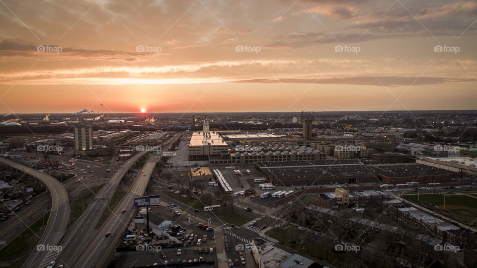 Sunset over South Philadelphia