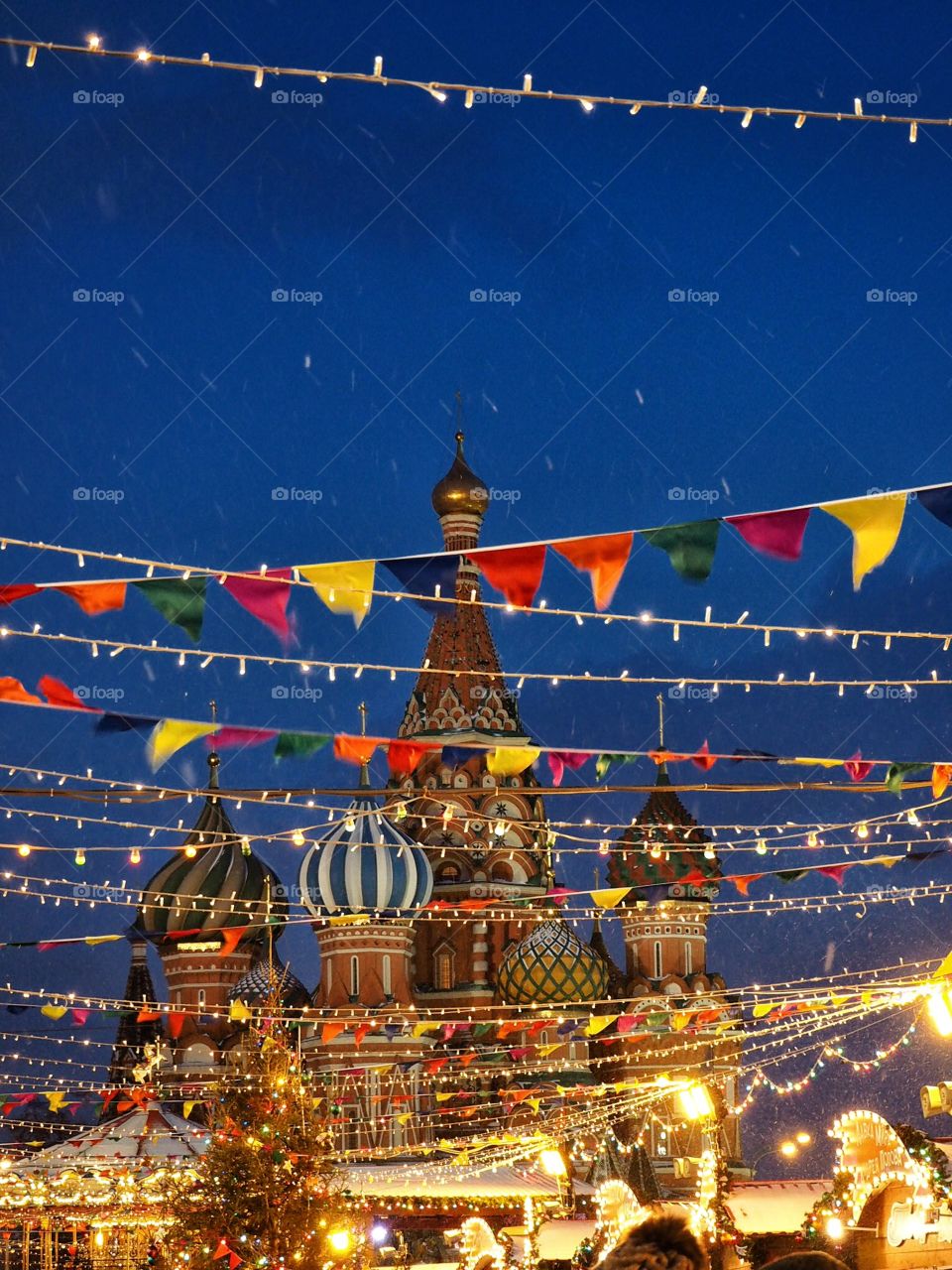 St Basil's cathedral, Moscow, Christmas time 