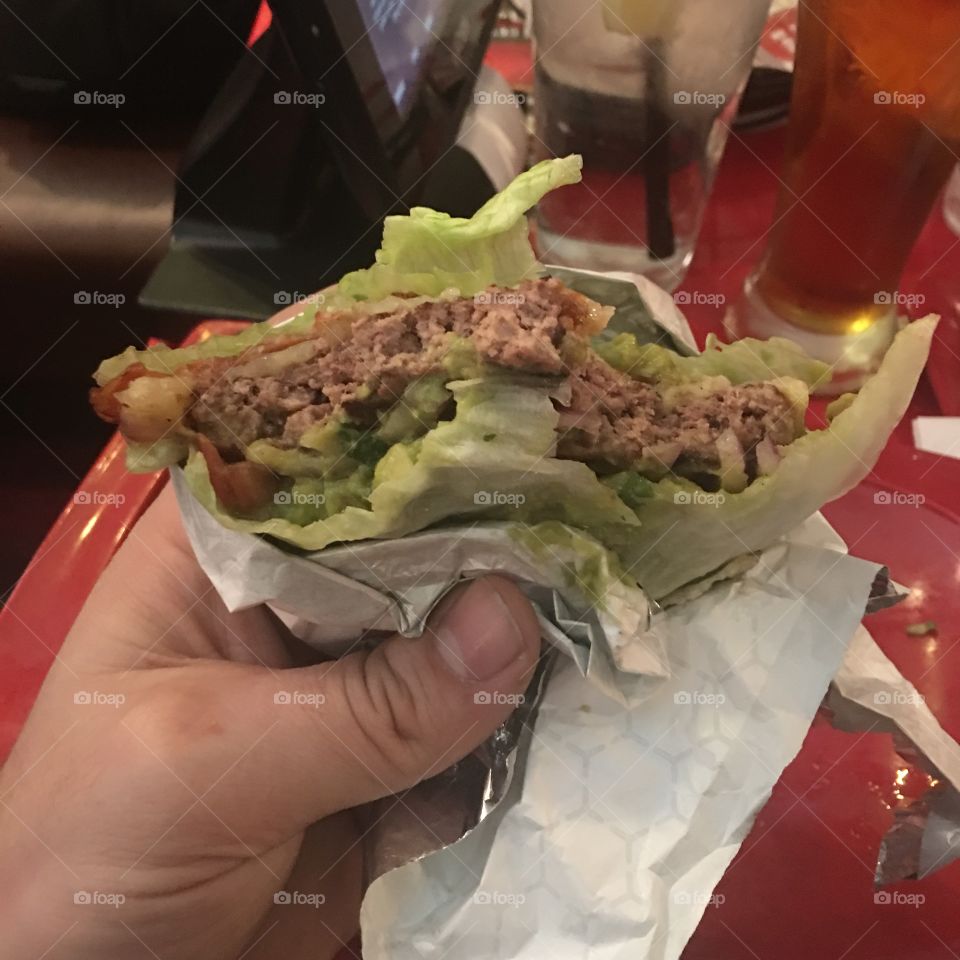 Lettuce wrapped burger 
