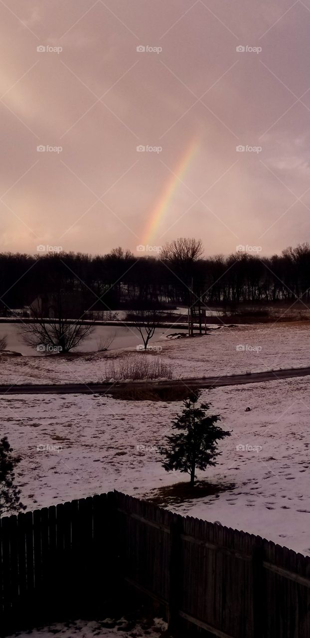 rainbow in winter