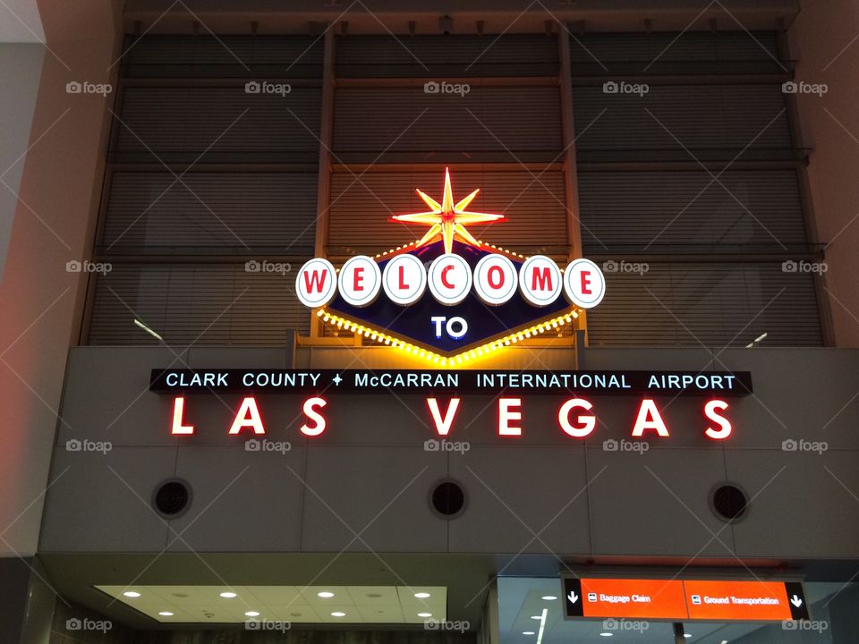 Welcome to Las Vegas airport sign 