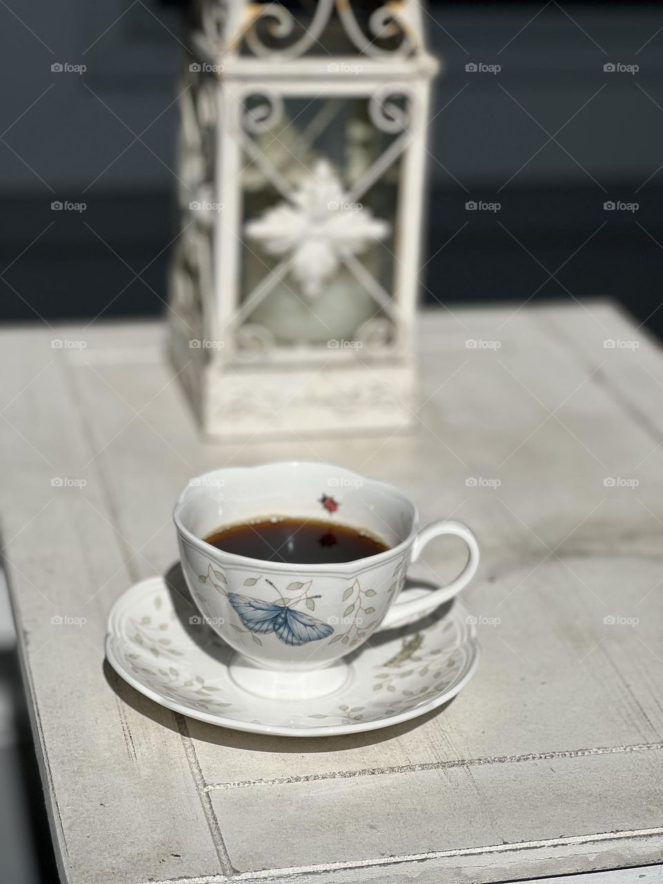 Morning coffee on the porch.