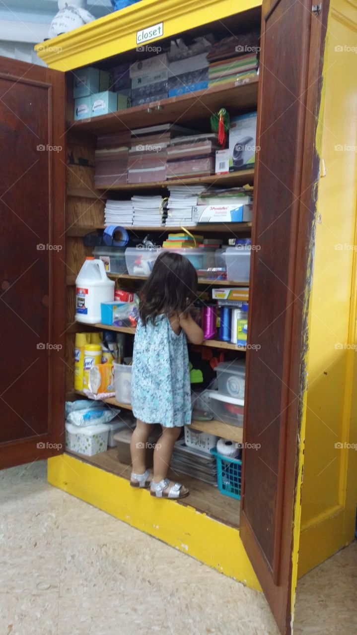 Treasure Hunt. as the first day of school is nearing, this little girl was helping her teacher/aunt getting class organized.