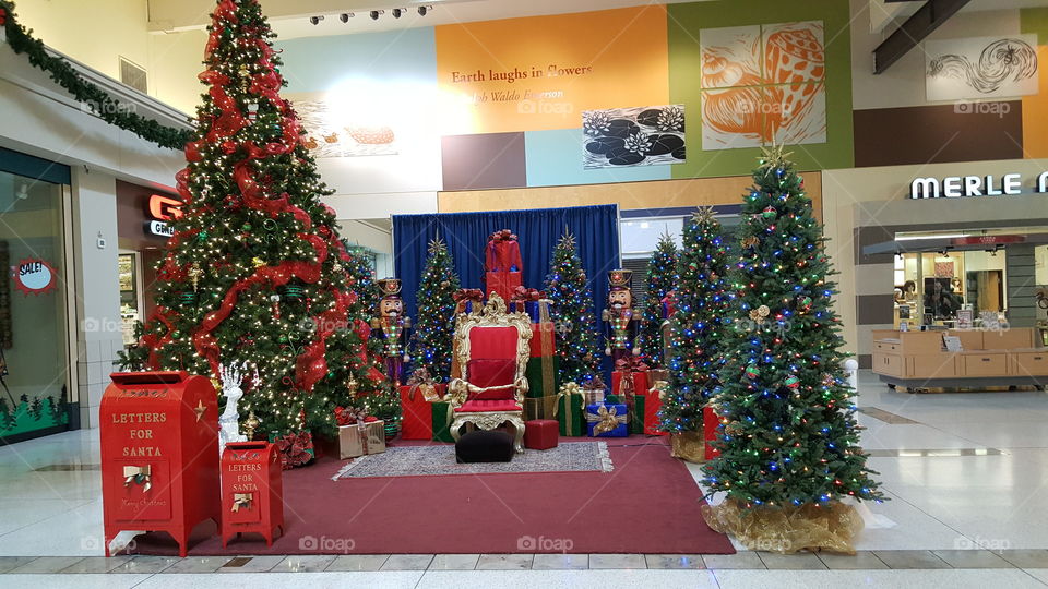 Santa Claus Chair and Christmas decorations