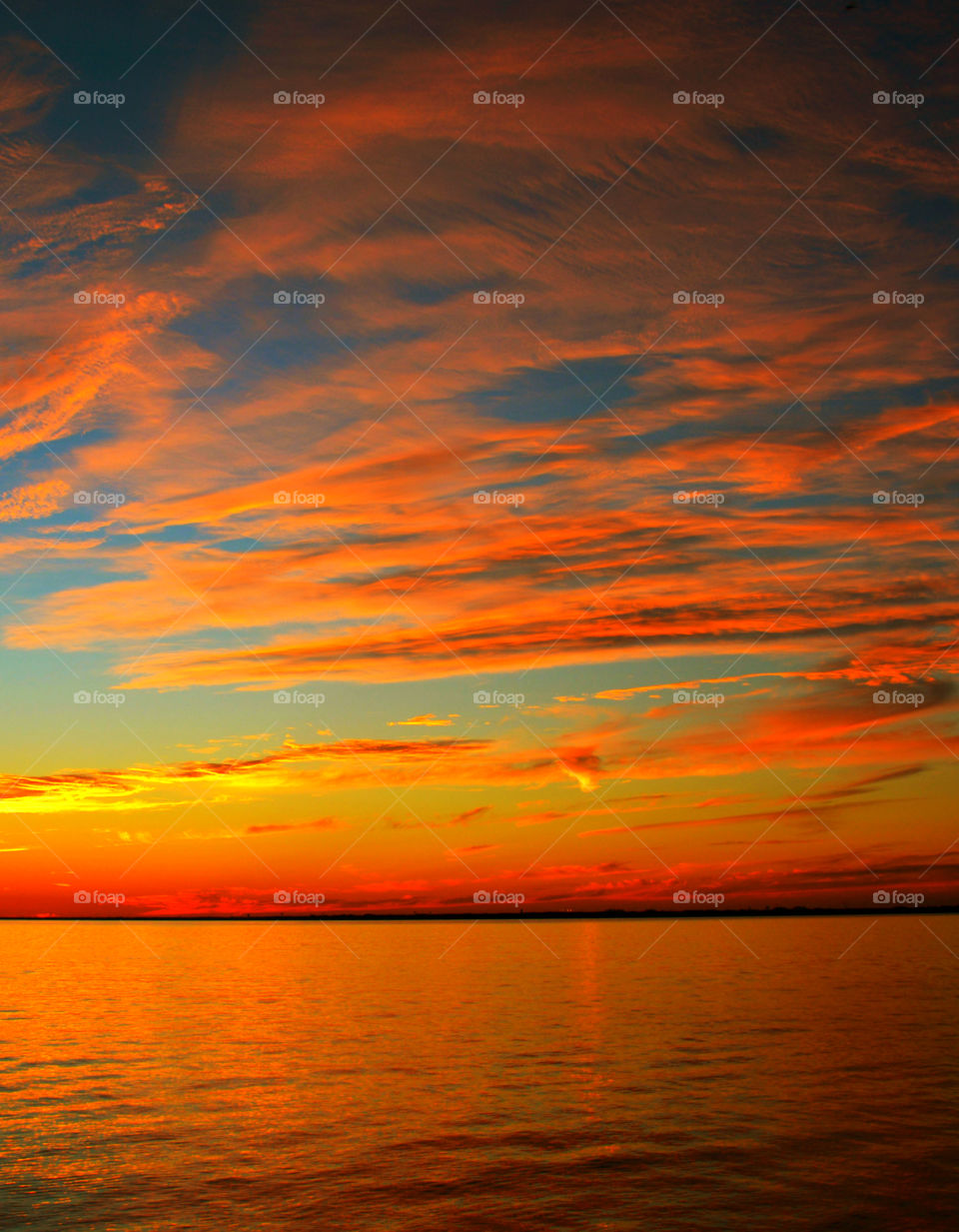 Clouds reflecting the sunset