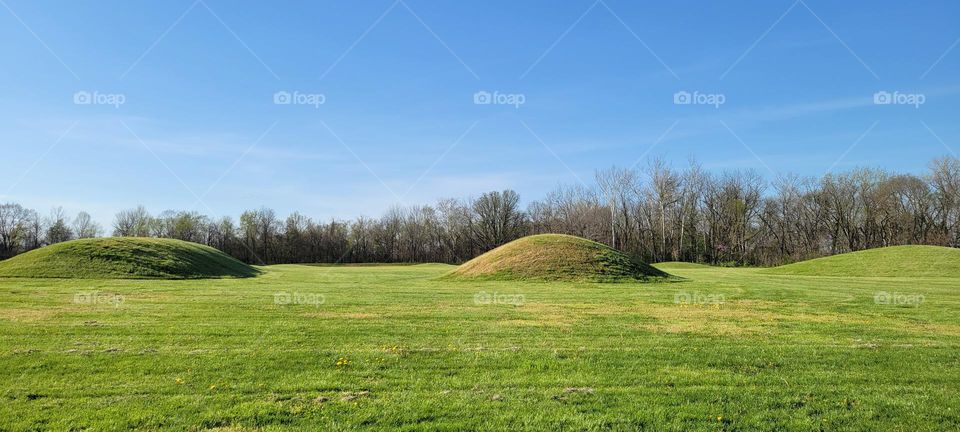 Mounds city of Hopewell Native Americans in Chillicothe, Ohio, USA