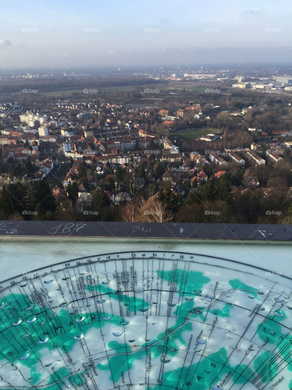 View from the Turmberg in Karlsruhe-Durlach, South Germany