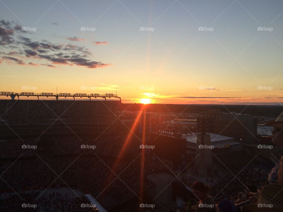 Sunset at Gilette . Country fest 2015 at Gillette stadium 