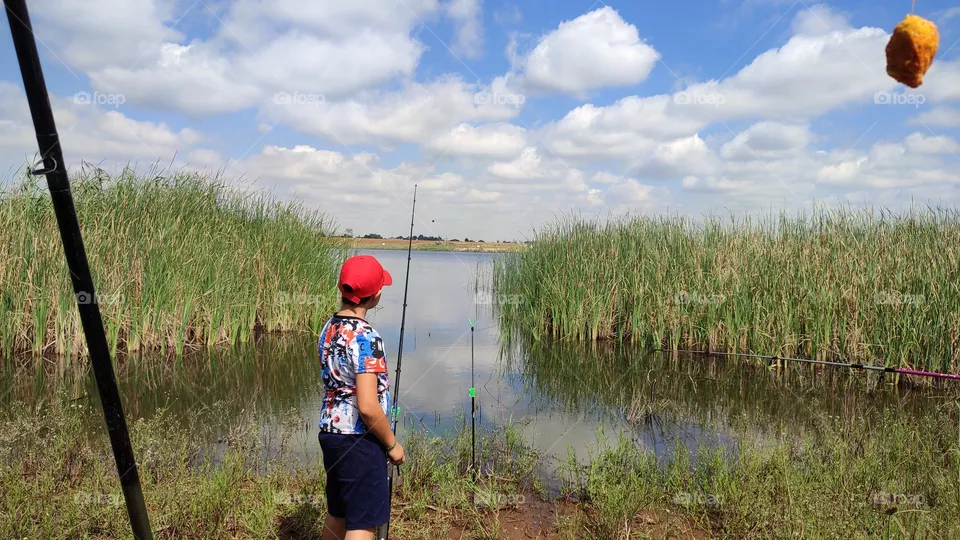 Boy fishing
