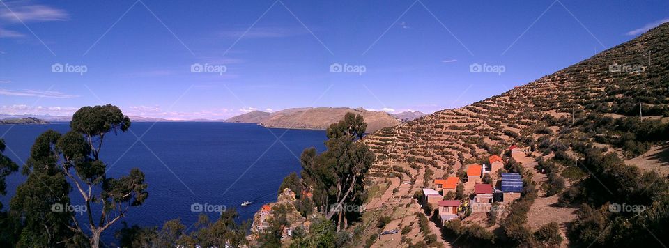 Isla del Sol. Sun island in Bolivia