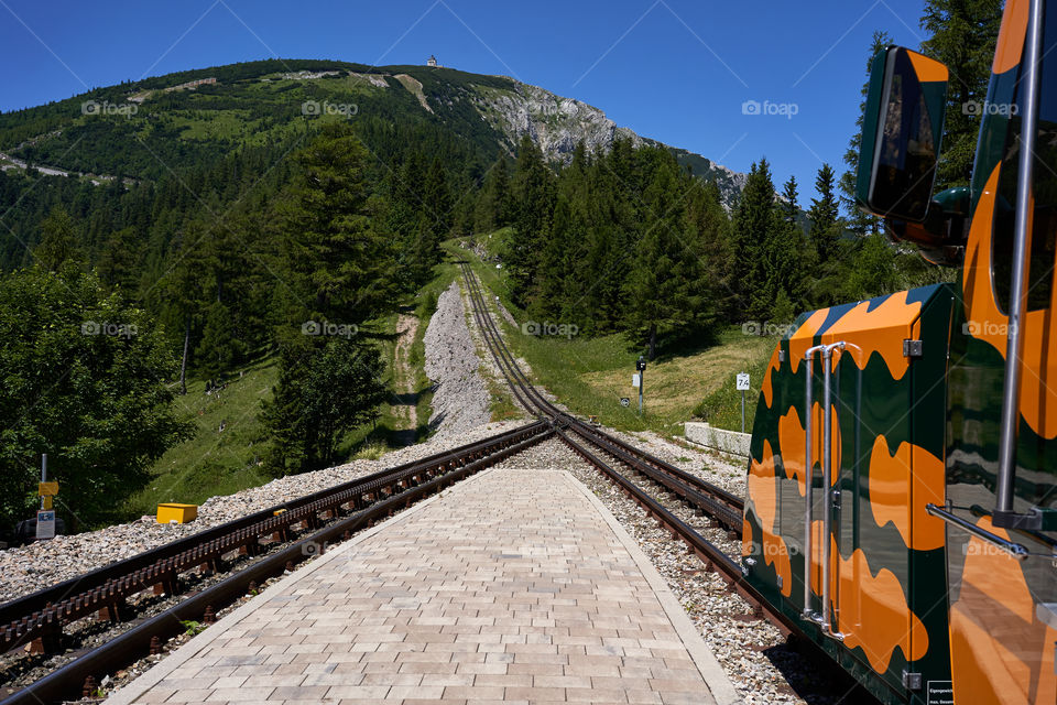 Railway in the Alps. Austria 