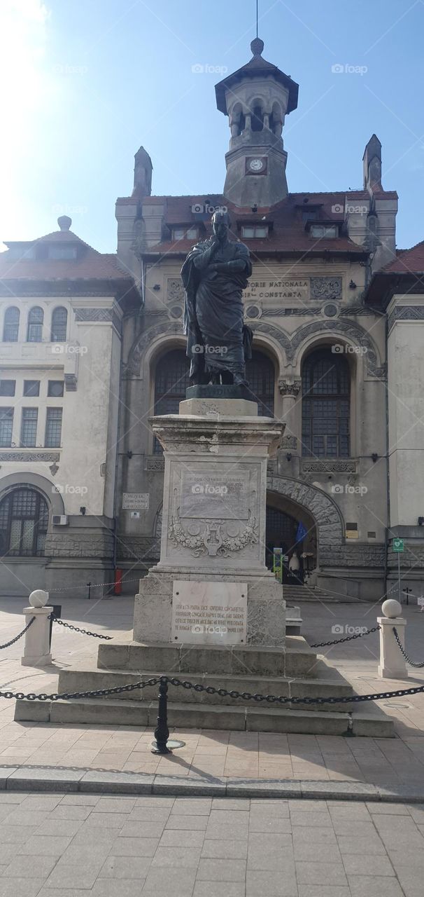 Constanta History Museum and Ovidius statue