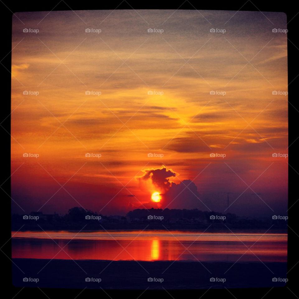 Sunset over Vientiane