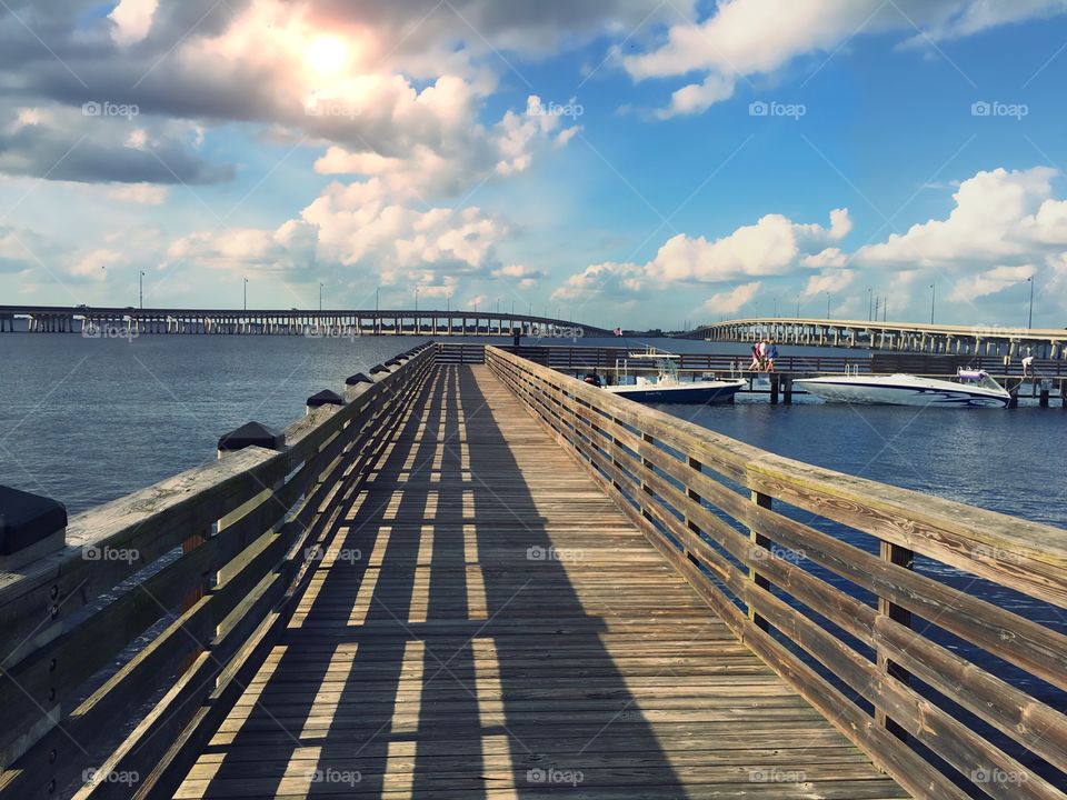 Charlotte Harbor Boardwalk in beautiful Punta Gorda, Florida.