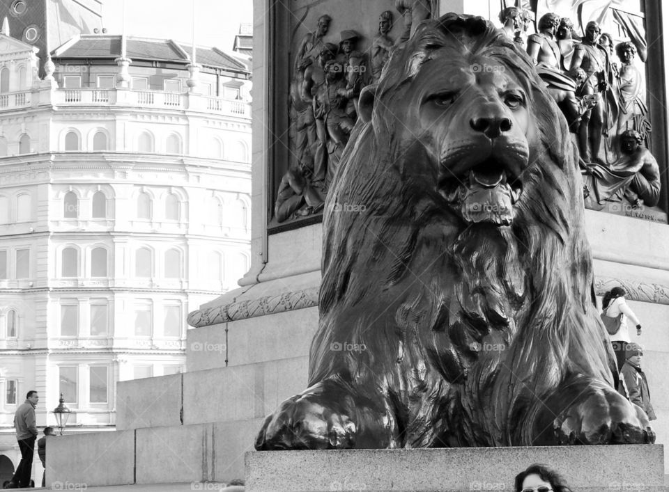 London lion sculpture . Photo taken in London
