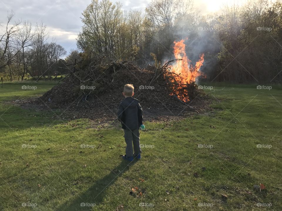 Checking out the fire