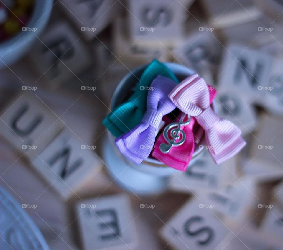 alphabet ribbon kawaii pastel