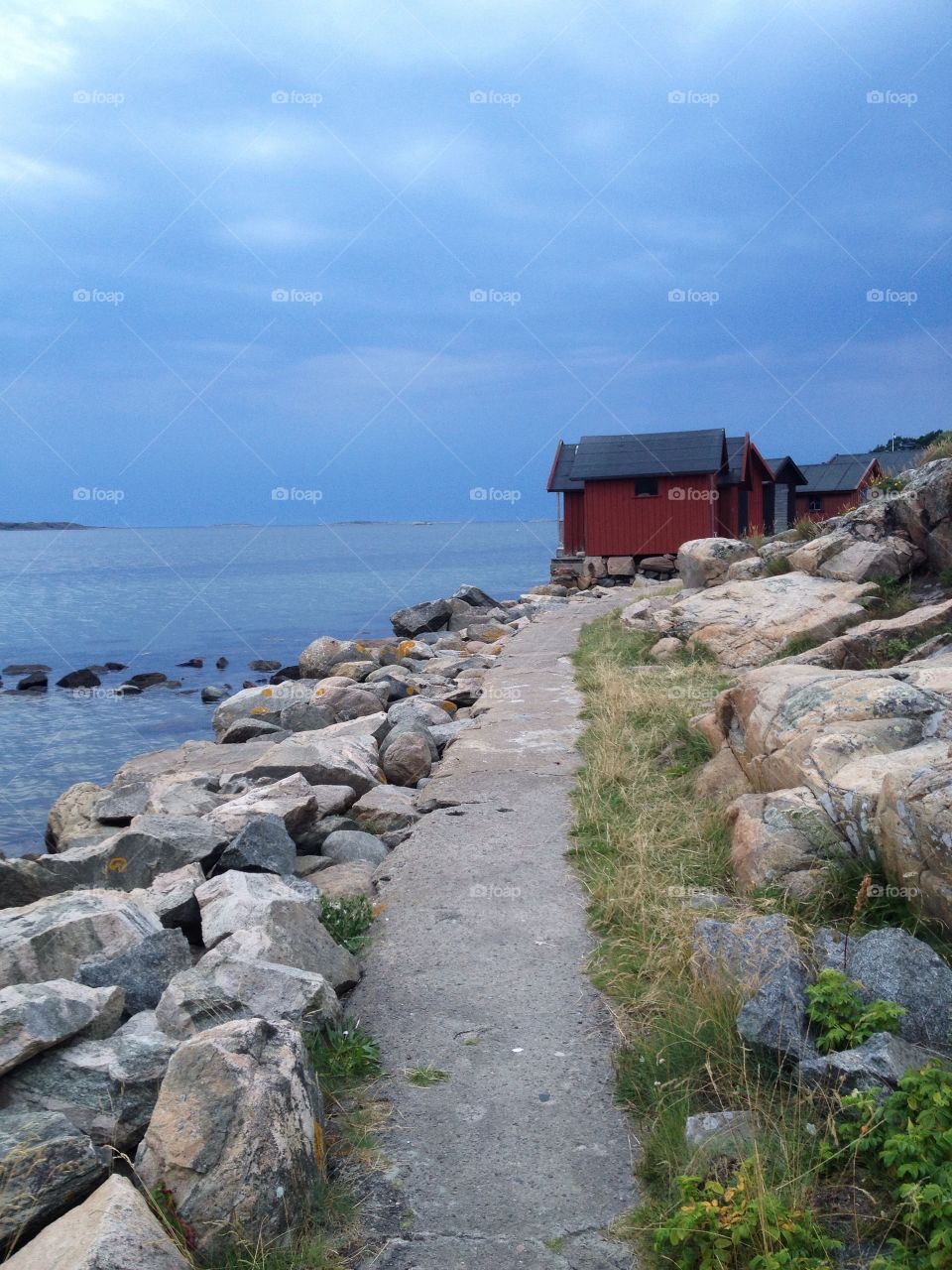 Boathouse with seabird