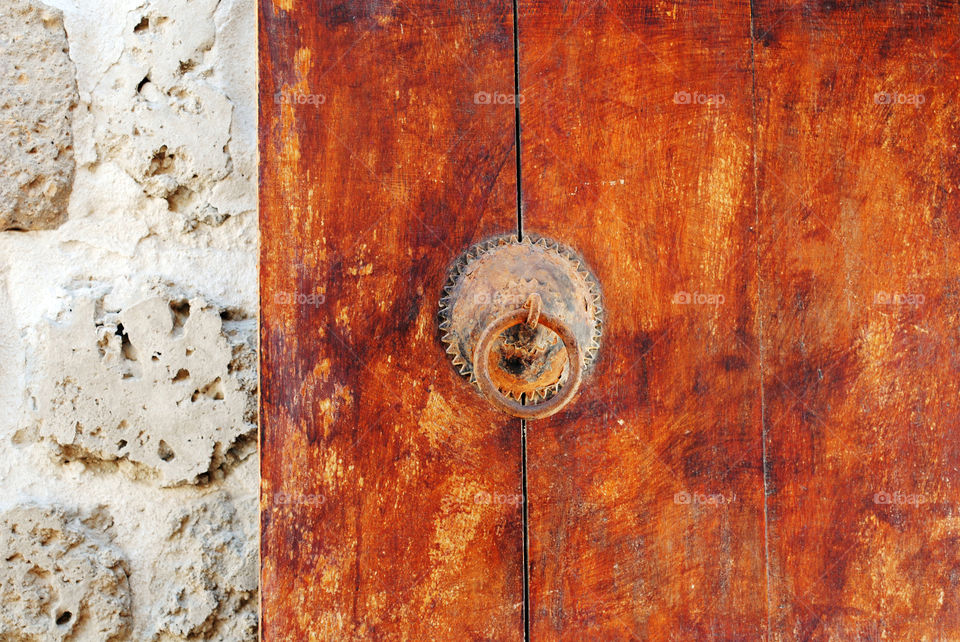 Vintage wooden door handle