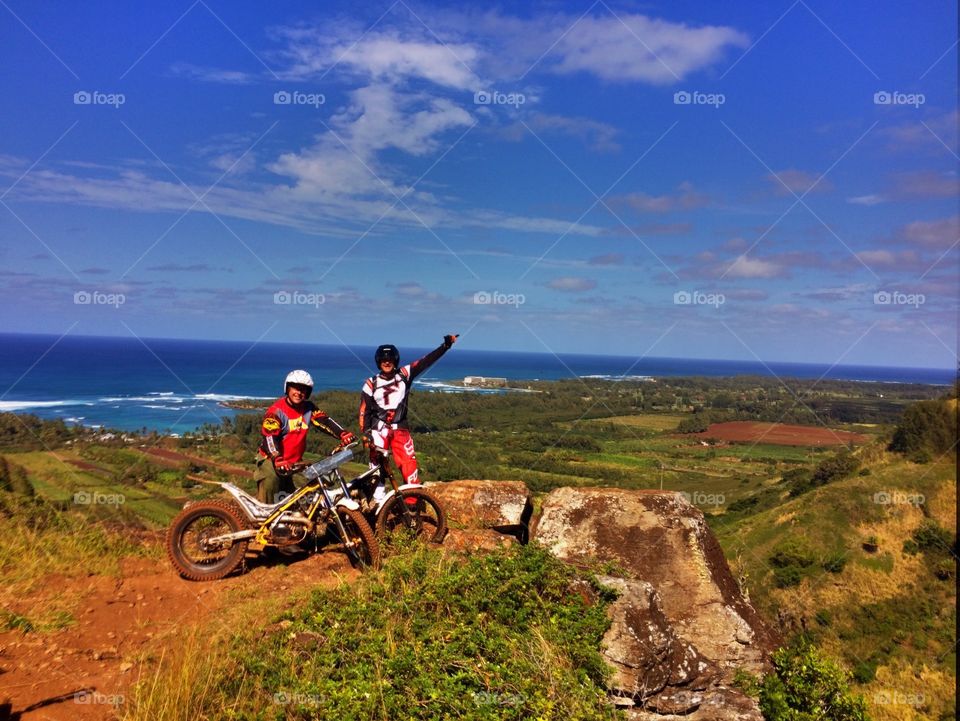 Dirtbike over the North Shore of Oahu