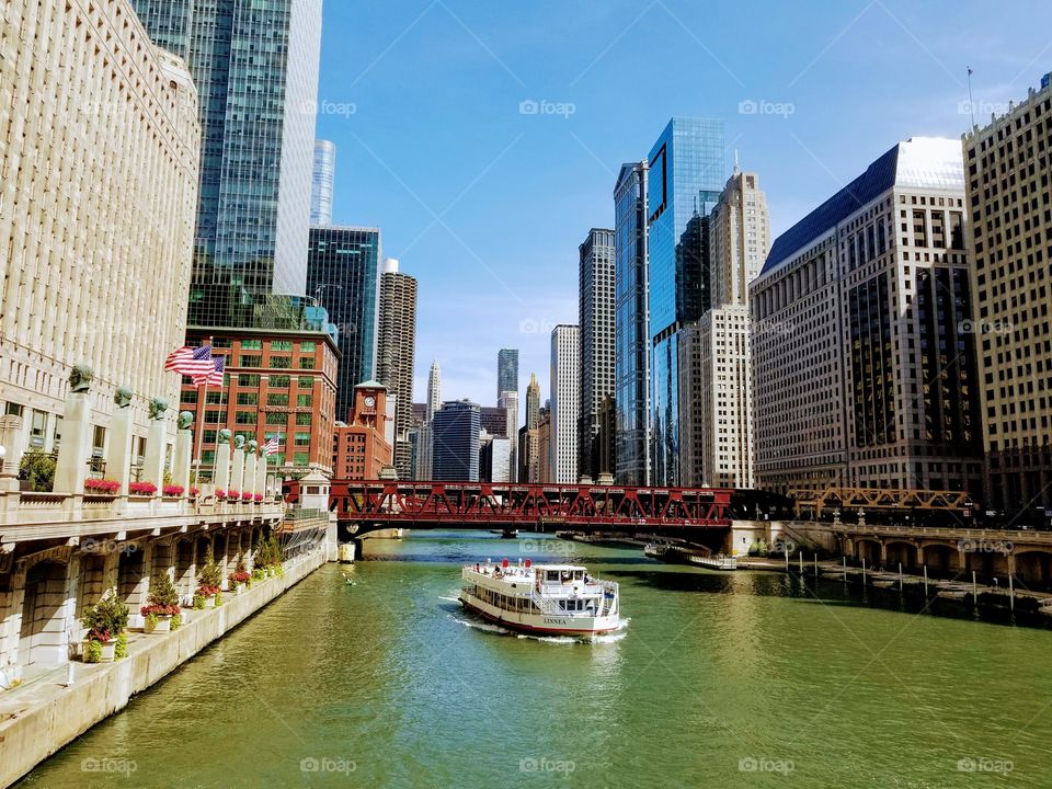 Beautiful downtown center Chicago USA