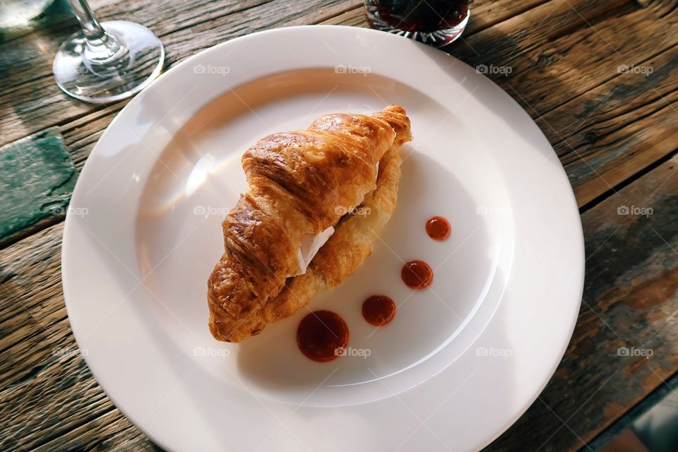 Croissant with jam