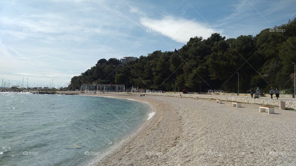 The Sunny Beach in Spring