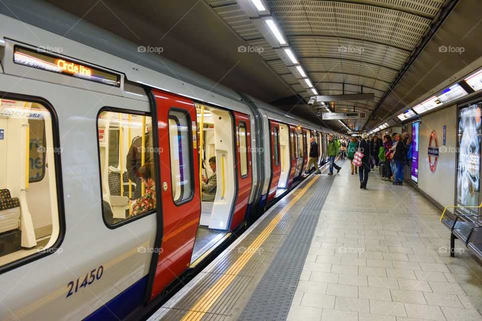 Local subway station Kings Cross St. Pancras in London.