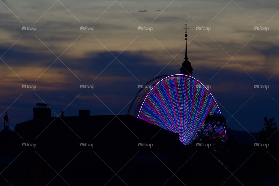 Ferris Wheel At Sunset