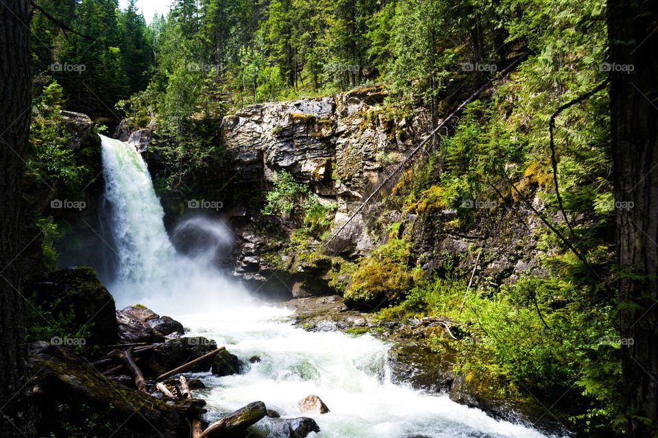 Waterfall in remote Rocky Mountain park