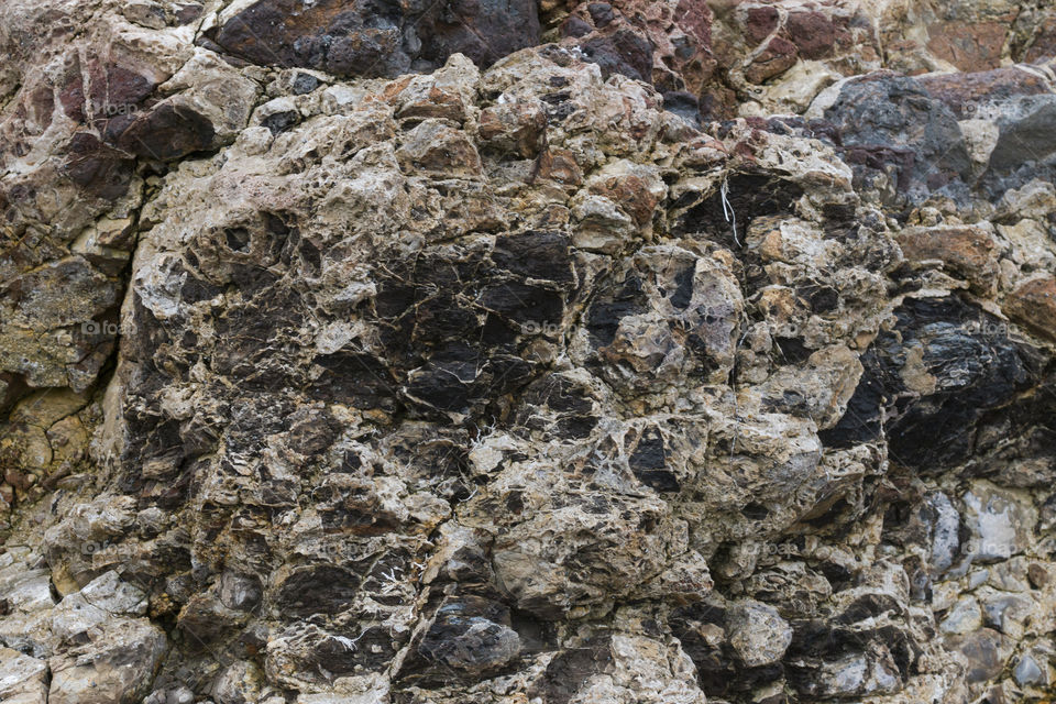 High angle view of eroded rocks