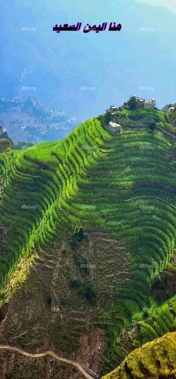 Glory be to God, the magnificent and picturesque view and the natural green trees are a view that is nothing more wonderful than it