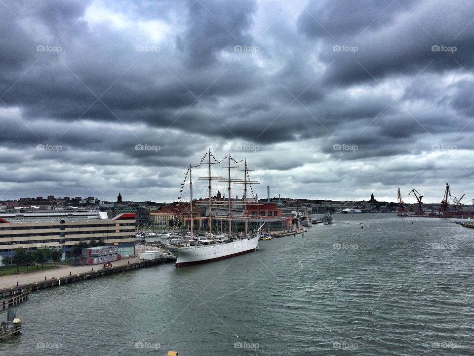 View from one of rare bridges in Gothenburg