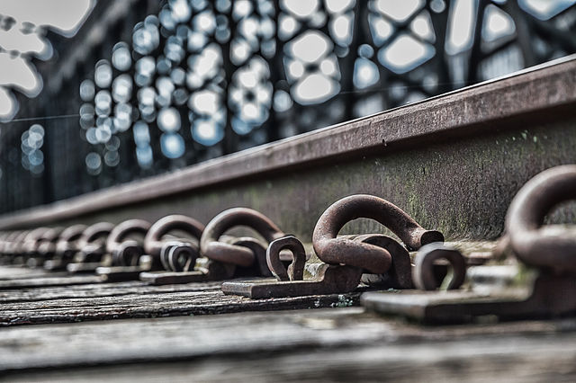 Close-up of railway track